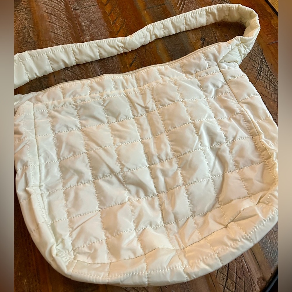 Puff Quilted Cream Shoulder Bag